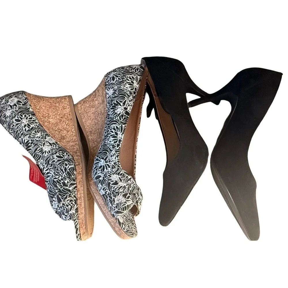 Women's Shoe Bundle Size 10 Flats Heels Dexflex Comfort NWT JustFab‎ Cato Lot